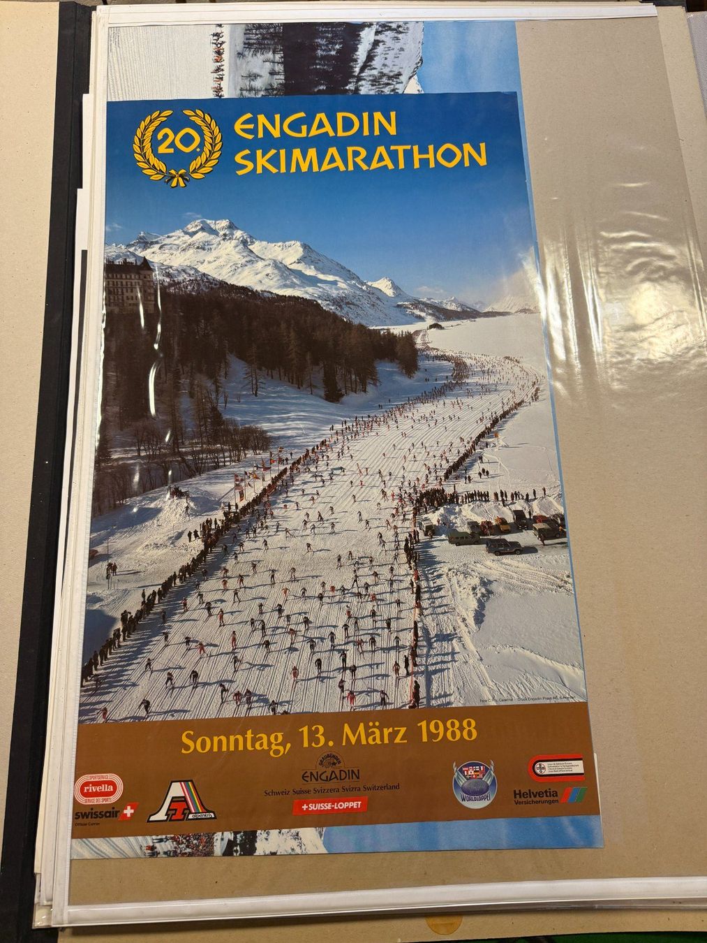 Poster & Bilder: Historisches Plakat Engadiner Skimarathon 1988 – Gebraucht aus Zürich von dargie82