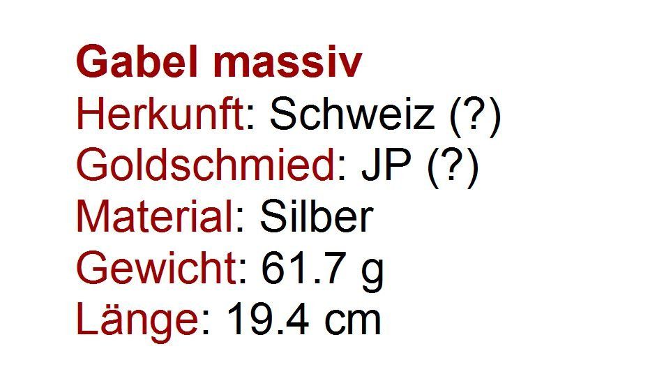 Gabeln: Gabel massiv 61.7 g – Gebraucht aus Flamatt von samowarow 1