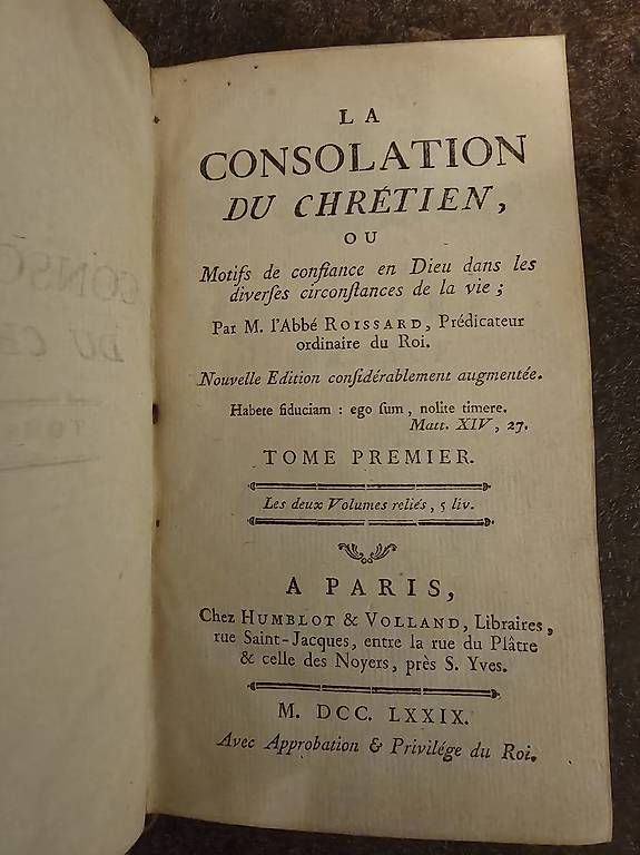 Libri: La Consolation du Chrétien  – Usato da Neuchâtel venduto da AlexCzh 2