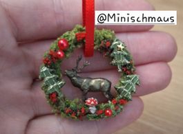 Kranz mit Hirsch Handgemacht, auch für Maileg