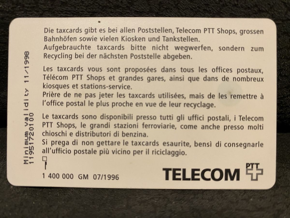 Schede telefoniche: Taxcard GM2 – Usato da Lausanne venduto da babacard10 1