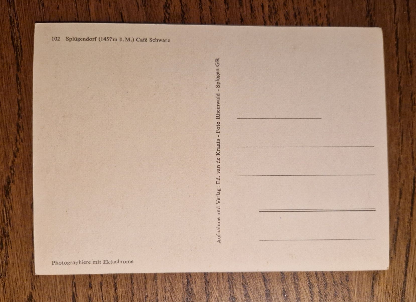 Cartoline postali: Café Schwarz, Splügendorf – Usato da Ebikon venduto da Donar50 1