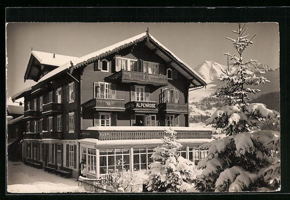 Ansichtskarten: AK Adelboden, Pension Alpenrose – Gebraucht aus Berlin von bartko-reher