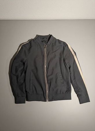 ZARA MAN Bomberjacke in Velouroptik - Schwarz/Braun - M