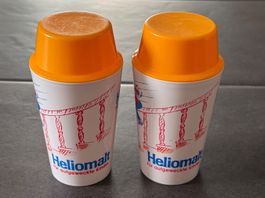 2x ältere Kinder Schüttelbecher Heliomalt - ca. 70er-Jahre