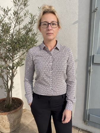 STENSTRÖMS | chemise soie stretch imprimé géométrique | M