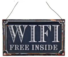 Originals Blechschild WIFI free inside  Vintage look,