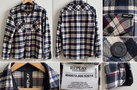 Chemise Replay homme à carreaux – Taille M – Très bon état