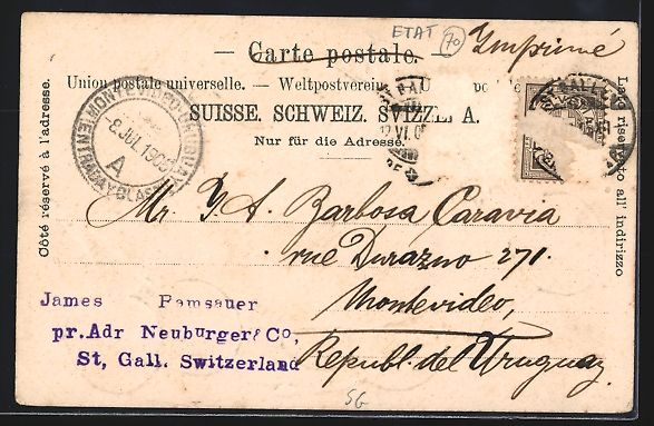 Cartes postales: Passepartout-Lithographie St. Gallen, Si – D'occasion à Berlin par bartko-reher 1