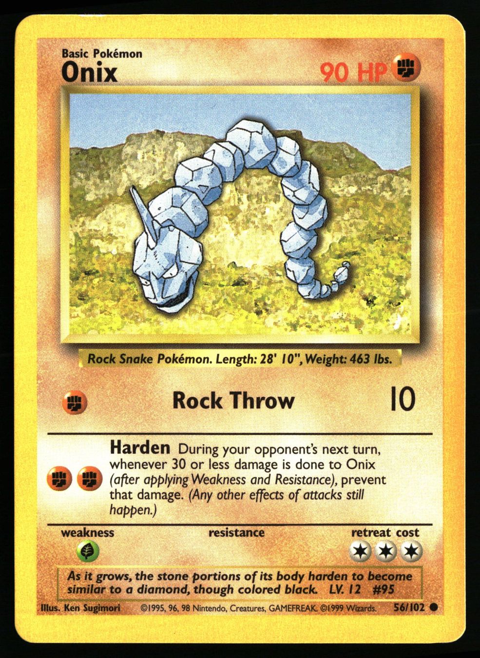 Pokémon Carte collezionabili: Onix #56 Pokemon Base Set – Usato da Feuerthalen venduto da Plazatoys