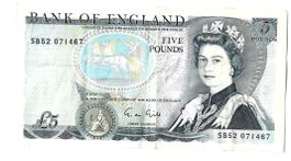Englische 5 Pfund Note, um 1975