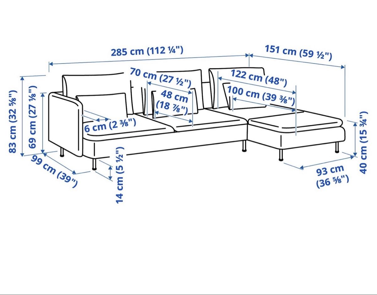 Ikea Sofas: 4er Sofa Söderhamn mit Recamiere, Anthrazit – Gebraucht aus Wädenswil von Anysohm 2