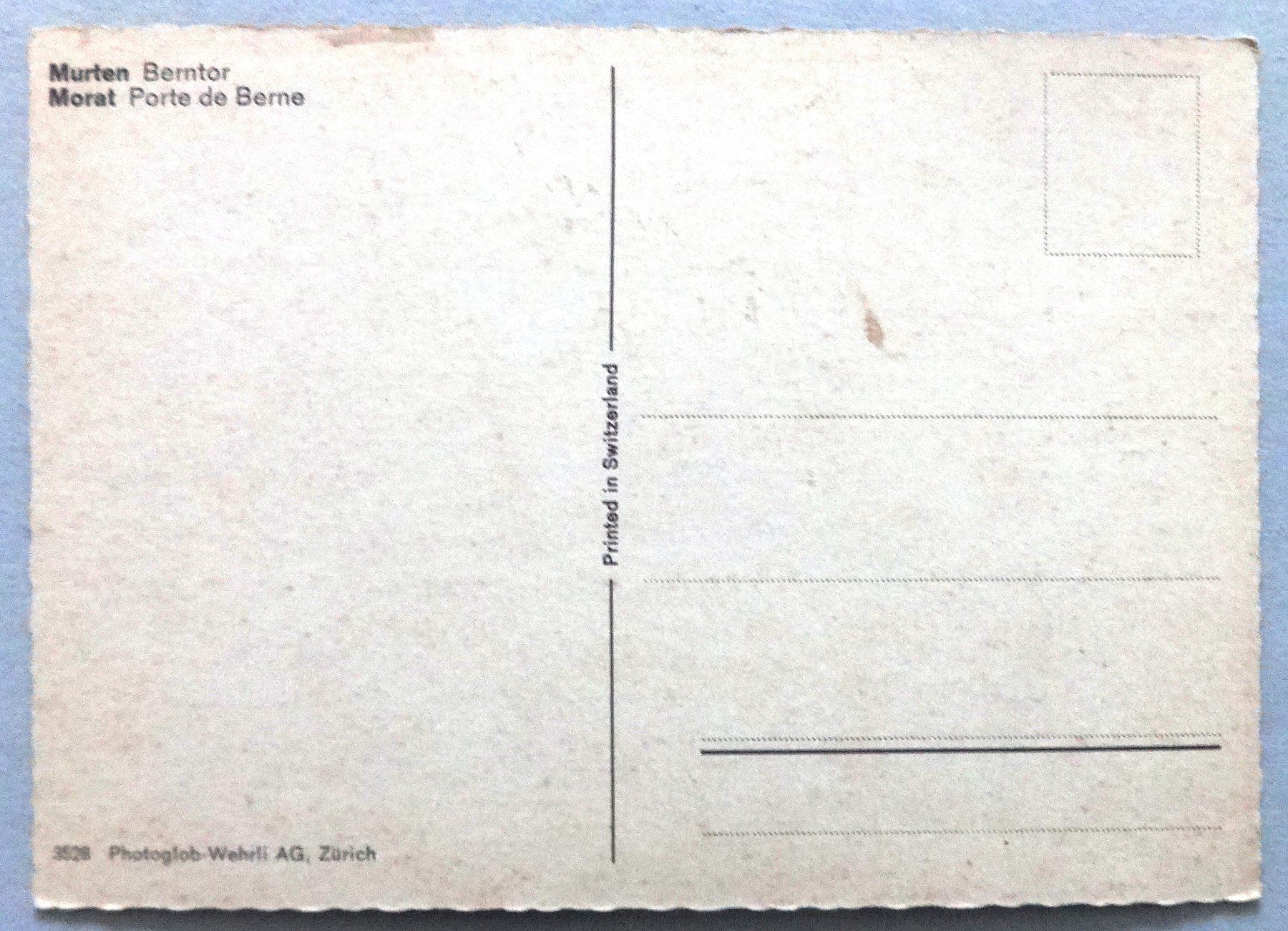 Cartoline postali: Murten, Berntor – Usato da Fétigny venduto da Billy2miny 1