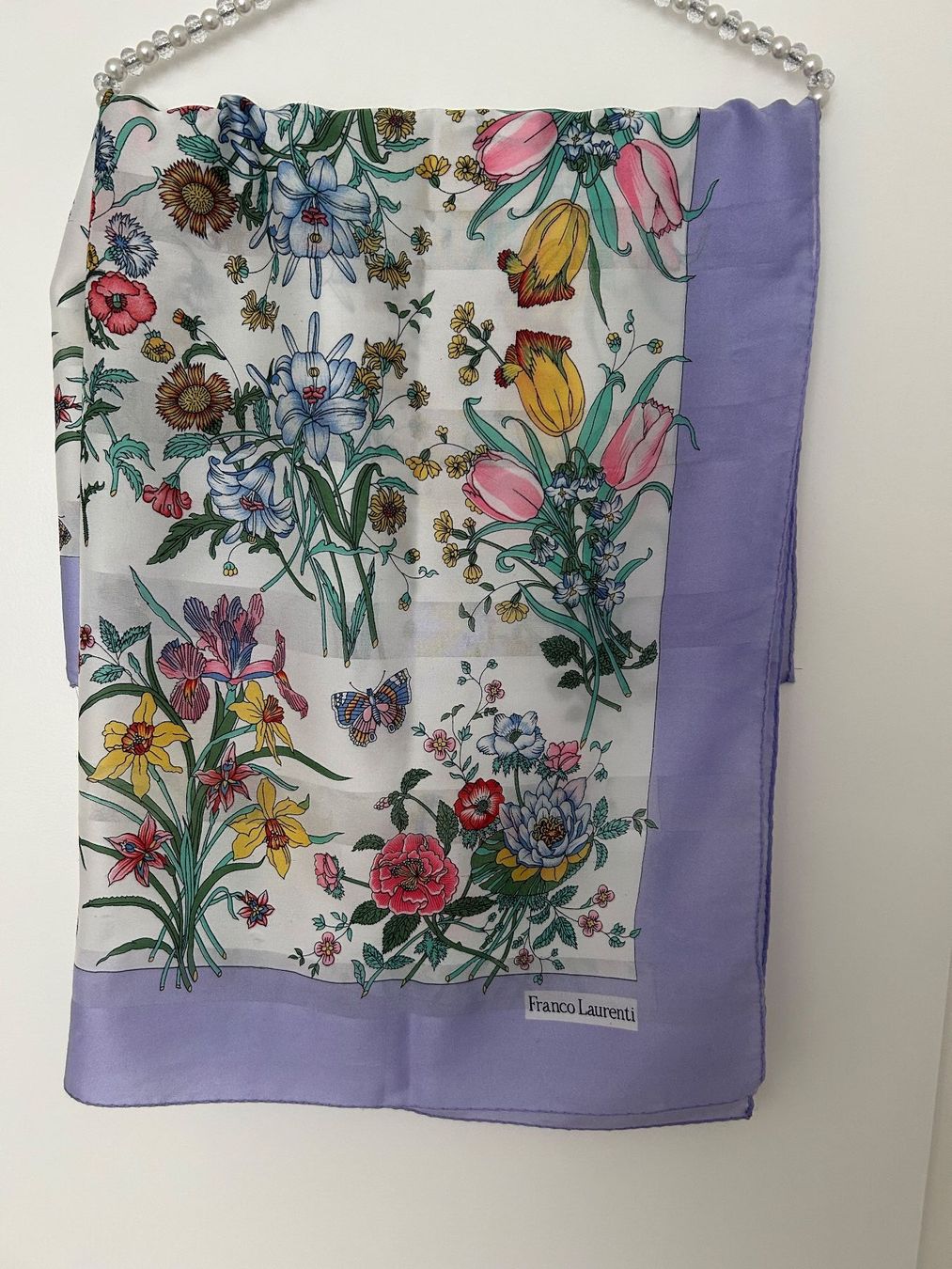 Foulard & Sciarpe: Franco Laurenti Tuch, Blumenmuster – Usato da Horn venduto da Resvi 1