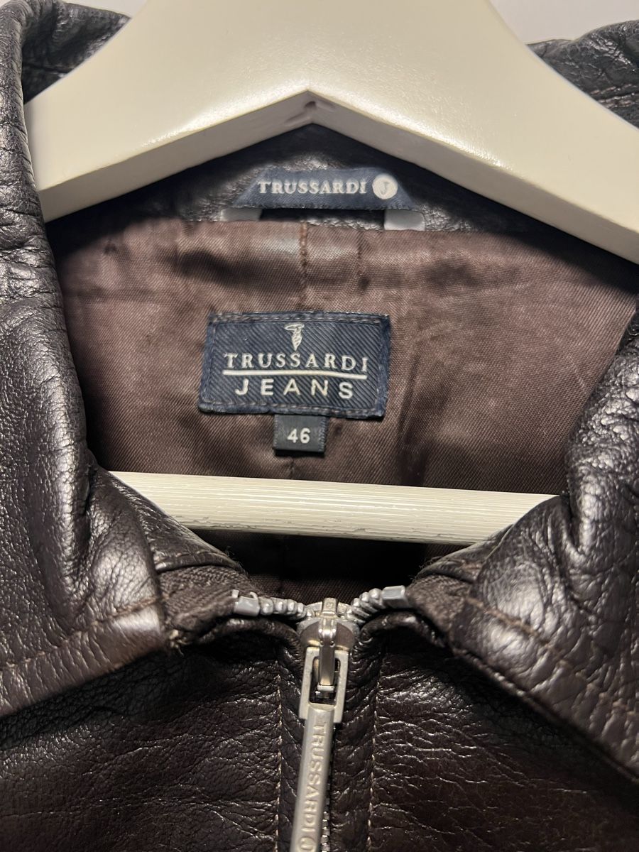 Trussardi Giacche: Trussardi Leather Jacket, Size IT 46, Dark Brown, Autumn Loo – Usato da Zürich venduto da son_f7qw 1
