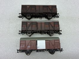 Fleischmann= gedeckte Güterwagen SBB GS 525-8 | DB 745-7