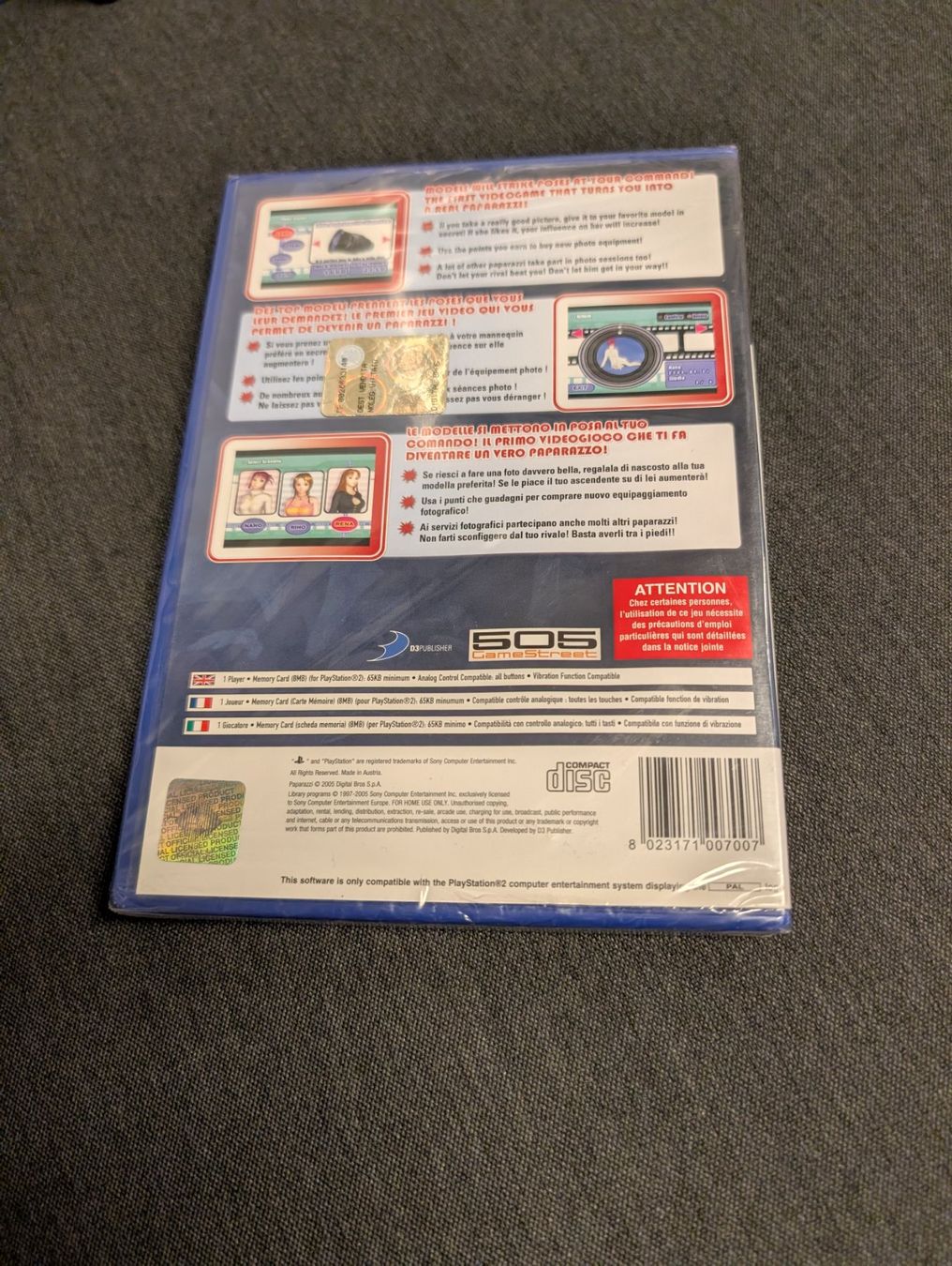 Jeux: Paparazzi Sony playstation 2 SEALED – Neuf avec emballage d'origine à Giubiasco par Ticinerd 1