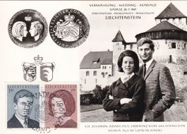 Maximumkarte Vermählung Fürstentum Liechtenstein 1967