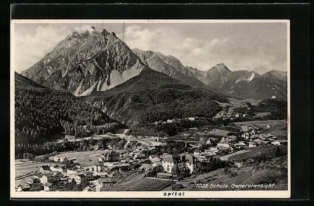 Cartoline postali: AK Schuls, Gesamtansicht, 1938 – Usato da Berlin venduto da bartko-reher