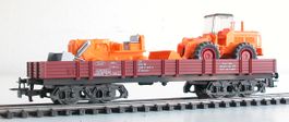 Märklin Niederbordwagen Rlmms mit Baufahrzeugen Spur H0