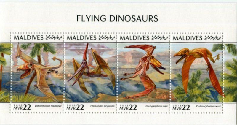 Tutti i francobolli: Block "Dinosaurier". Malediven. – Nuovo e nell'imballaggio originale da Basel venduto da Butsch5