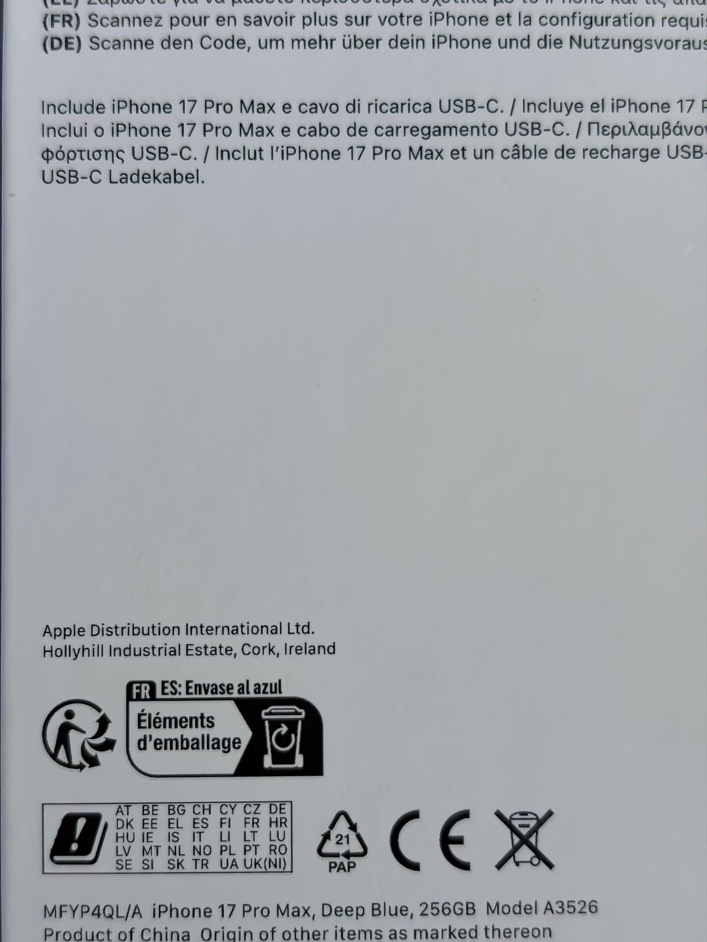 Apple Portables: iPhone 17 Pro Max – Neuf avec emballage d'origine à Muttenz par Johnny_Wishbone69 4