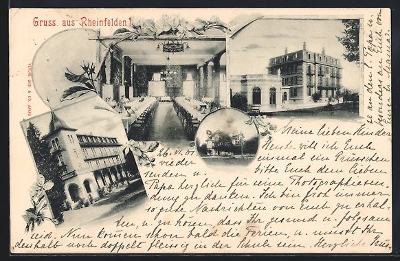 Cartes postales: Rheinfelden, Gasthaus mit Innenansicht – D'occasion à Berlin par bartko-reher