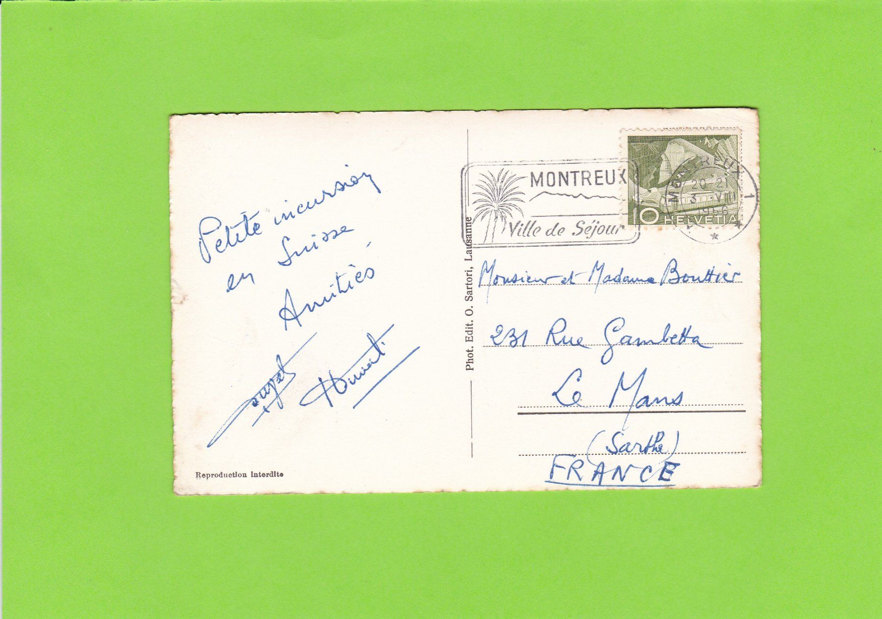Cartoline postali: Montreux-vue générale – Usato da St. Peterzell venduto da neckertal 1