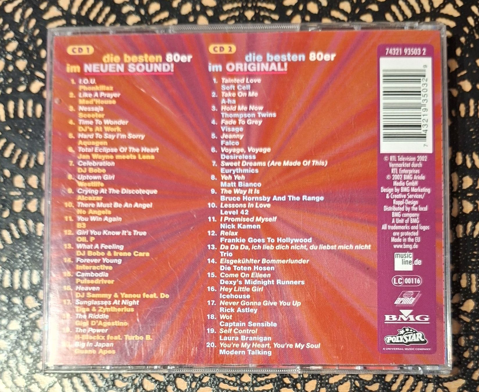 CD: Die 80er Show - 40 80's Hits, 2CD Compilation Sampler 2002 – Usato da Amriswil venduto da Celini3 1