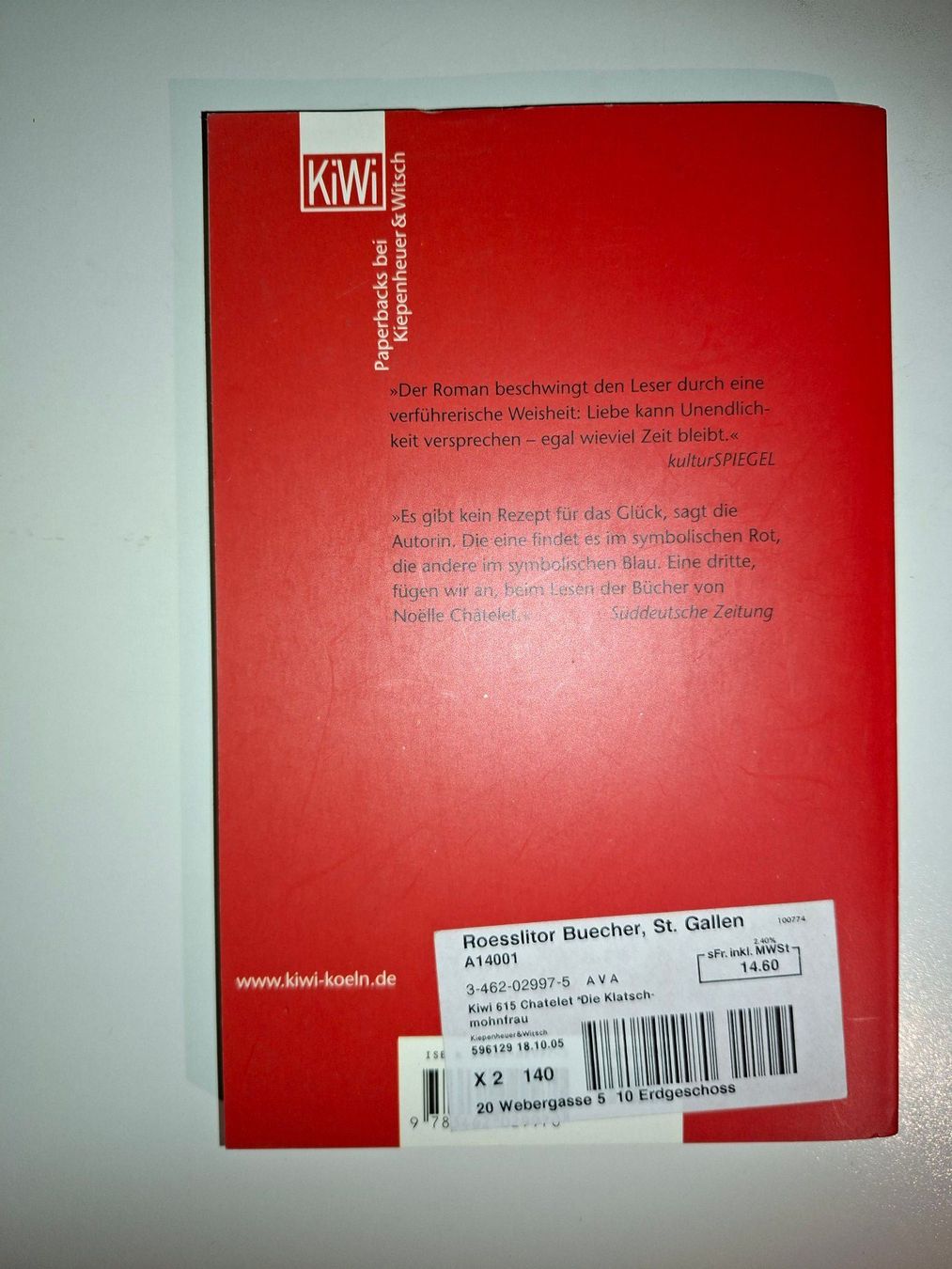 Libri: Noelle Chatelet: Die Klatschmohnfrau – Usato da Dietikon venduto da Buchantiqdietikon 1