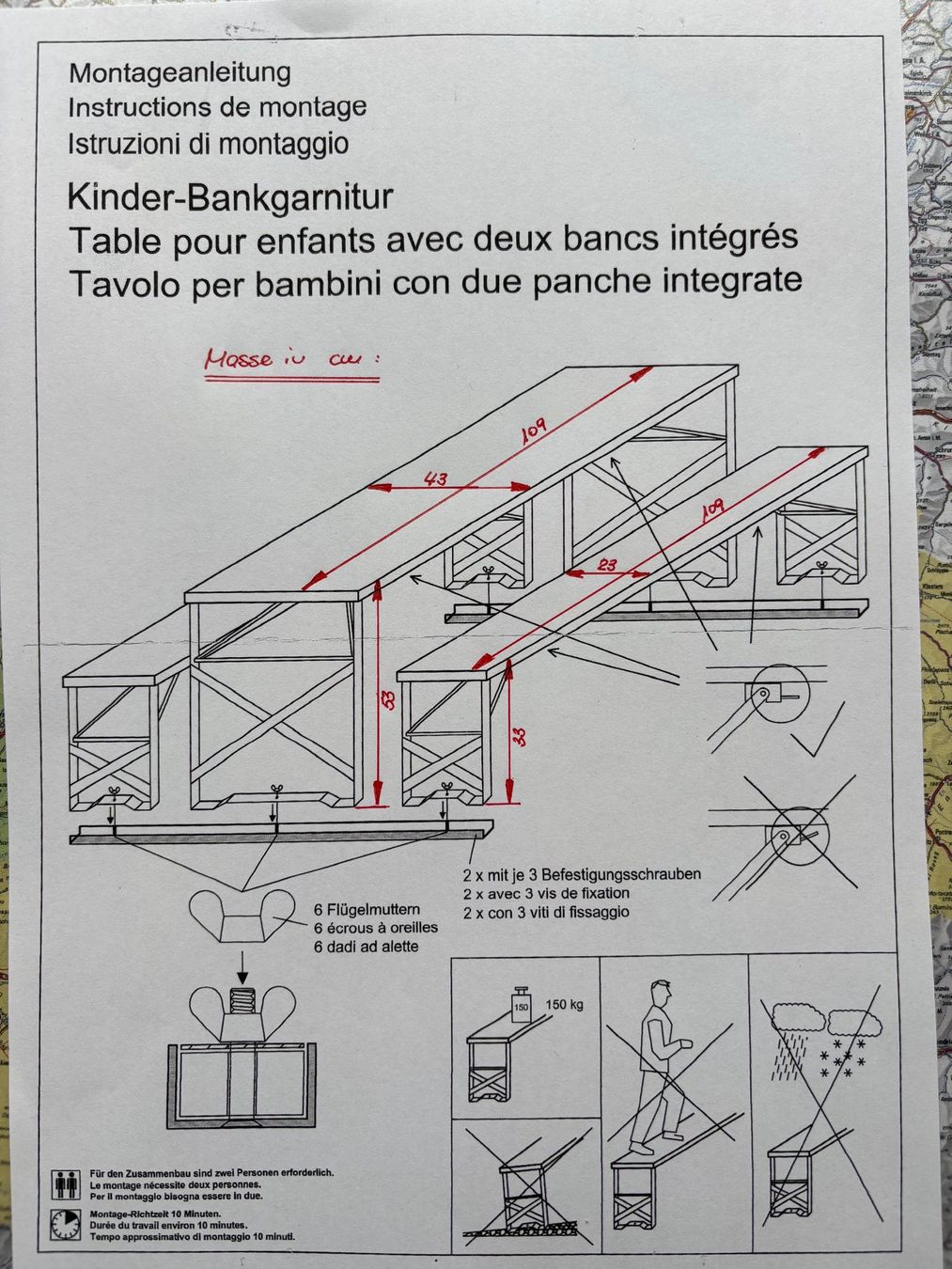 Set di tavolo e panche: Kinder-Bankgarnitur – Usato da Boniswil venduto da Zephyr750 8