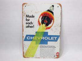 Blechschild Chevrolet Zündkerze Rakete