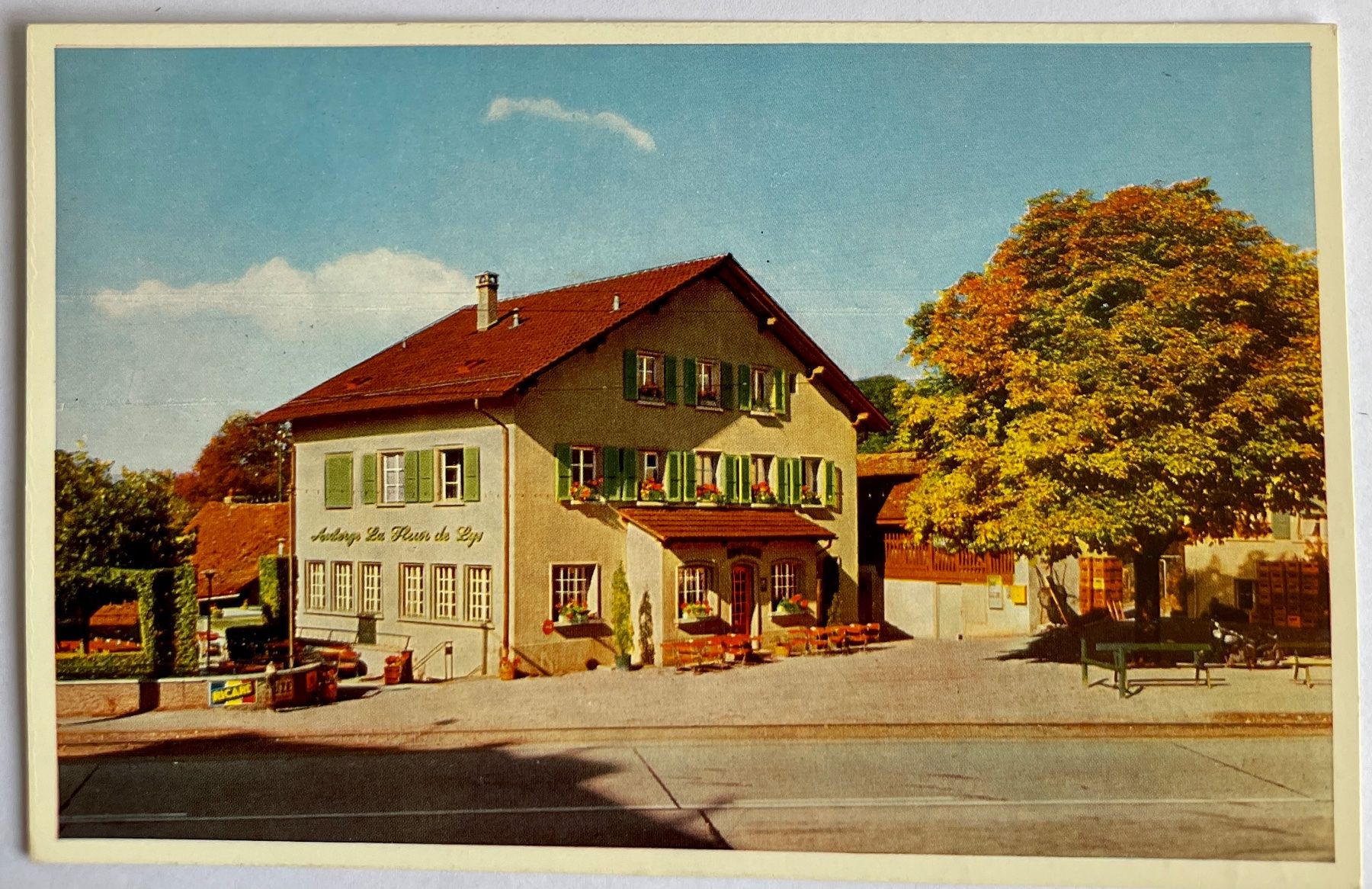Cartoline postali: PRILLY - AUBERGE DE LA FLEUR DE LYS 1958 – Usato da Lutry venduto da Ediego
