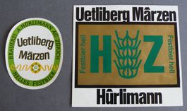 ⚠️ Brauerei HÜRLIMANN Bier Etiketten Uetliberg Märzen ⚠️