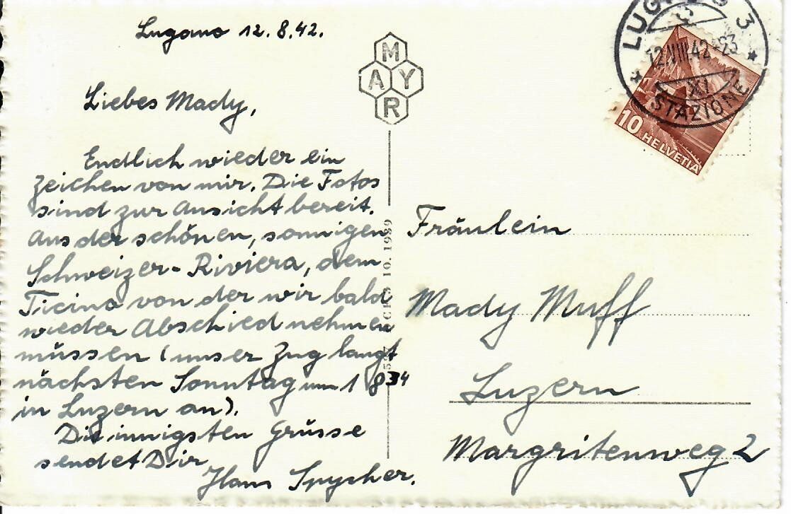 Cartoline postali: Lago di Lugano  1942 – Usato da Hochdorf venduto da Ziegel-16 1
