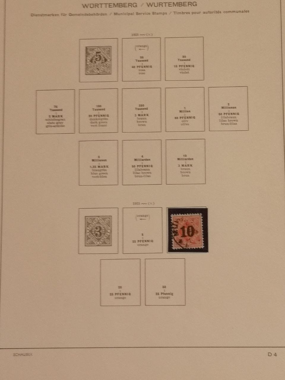 Tutti i francobolli: Deutsche Briefmarken 1920-1923. 10 Seiten. – Usato da Bern venduto da Yunkom 8