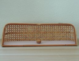 Etagère murale vintage en cannage rotin, bambou et bois