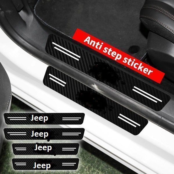 Schönes Set 4 JEEP Sticker für Autotürschwellen, Carbon