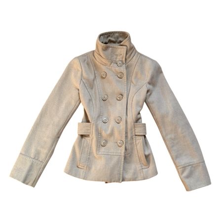 Peacoat vintage half short coat with collar y2k slim fit