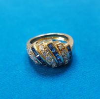 Gold 750 Massiv Brillanten/Saphire Ring