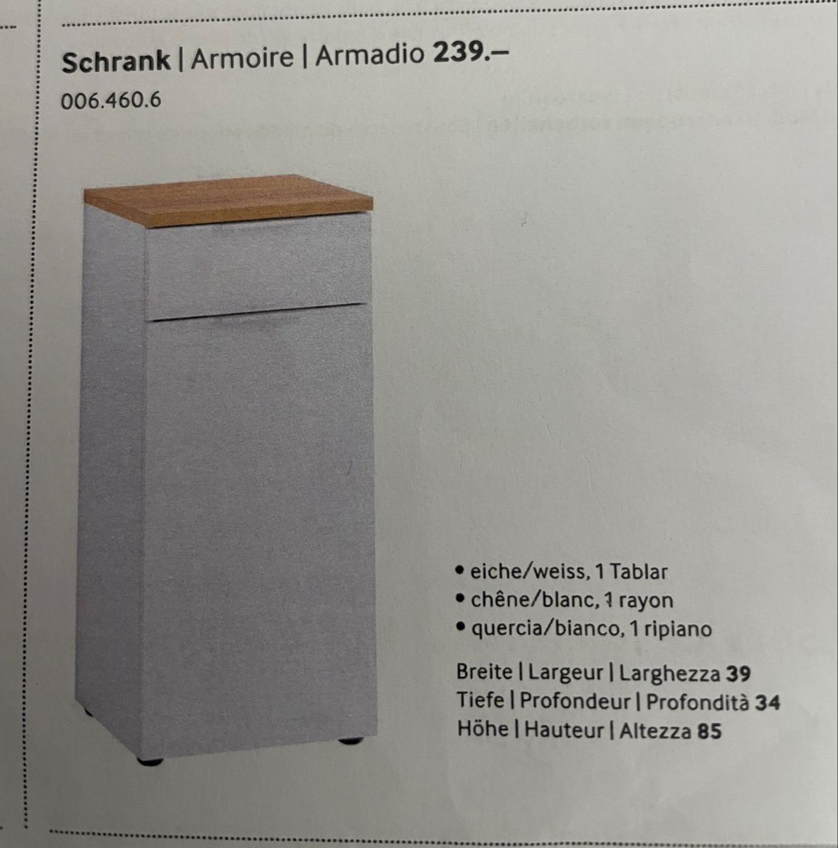 Pfister Schränke: Badezimmermöbel Schrank 85cm – Neu (gemäss Beschreibung) aus Suhr von Occasion_2026 1