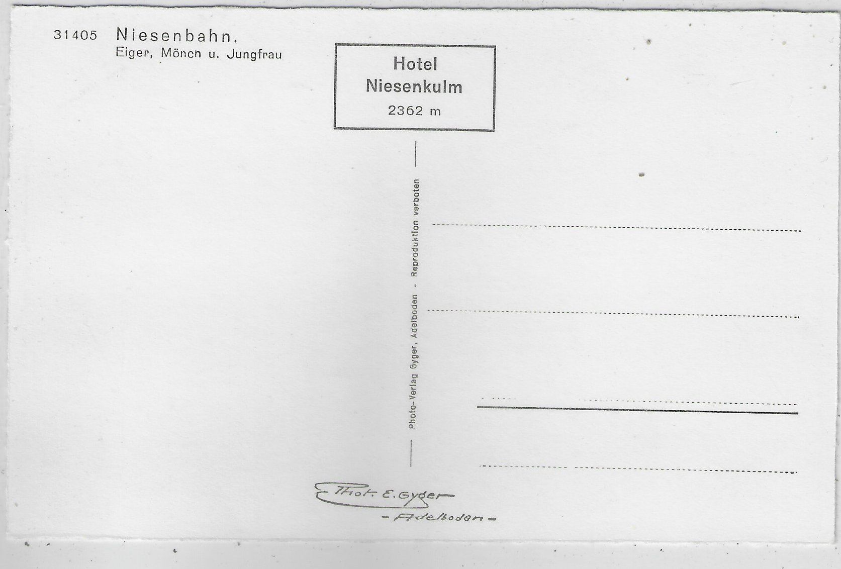 Cartoline postali: Niesenbahn - Photo: E. Gyger – Usato da Ettingen venduto da Kartenplanet 1