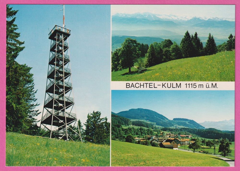 Bachtel Kulm 1982 3-Bild Karte Rückseite beschrieben | Acheter sur Ricardo