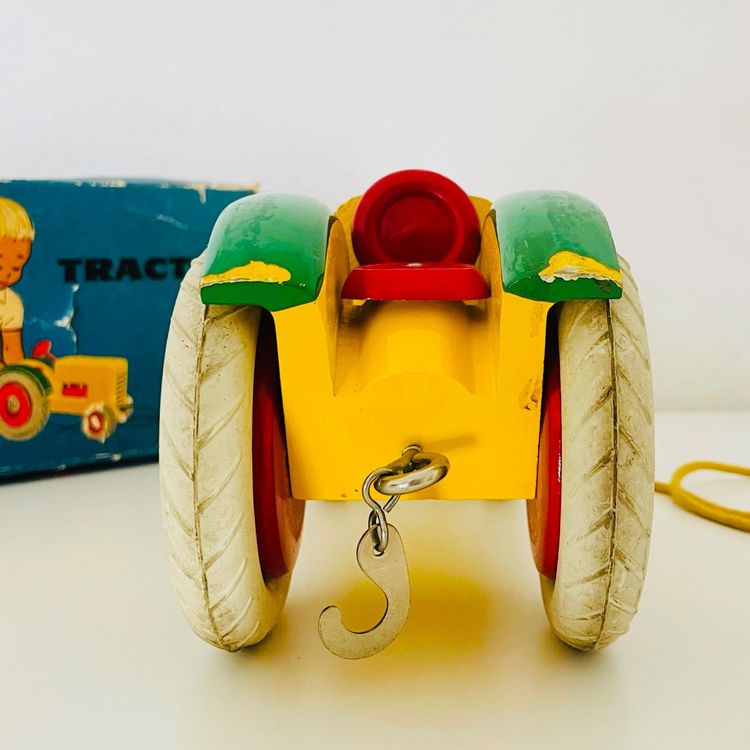 Tracteur Ancien En Bois Dejou – Modèle 800, Années 50, 37 Cm, France