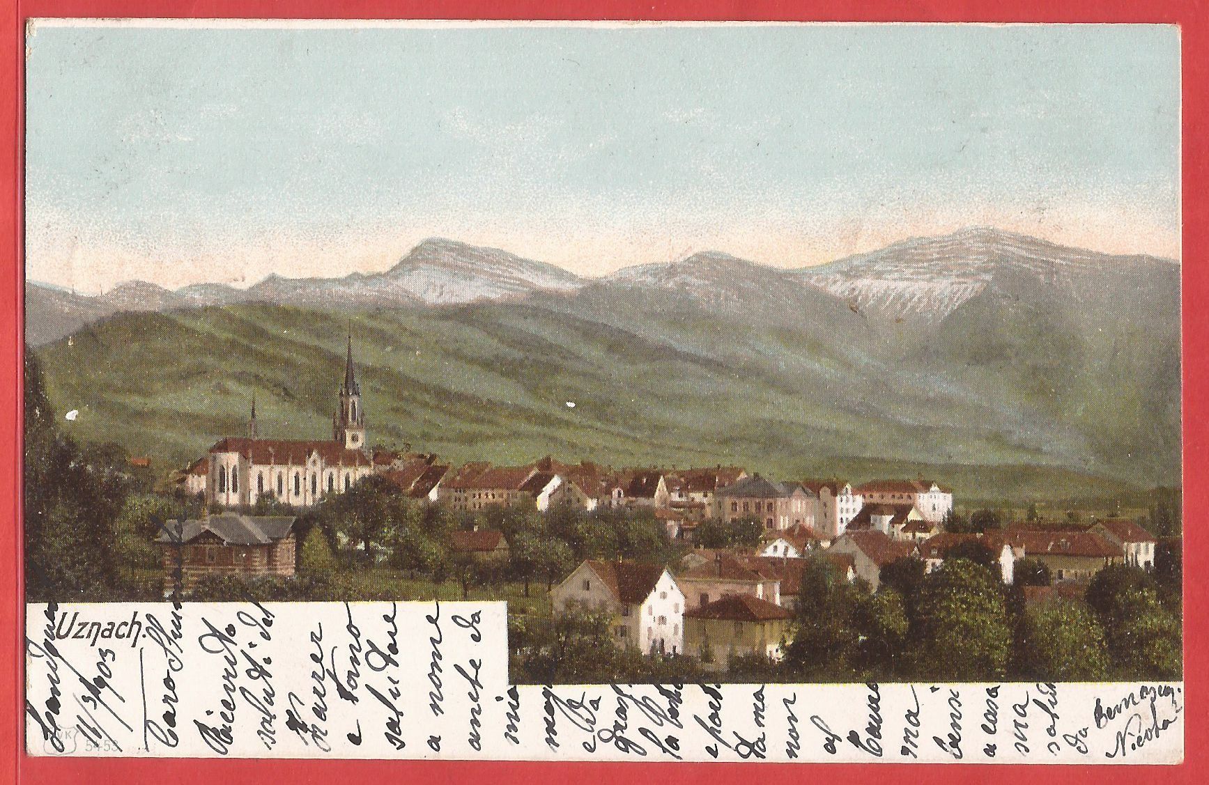 Cartoline postali: Uznach - 1903 – Usato da Fislisbach venduto da Porano