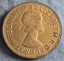 1 Penny Münze 1964 guter Zustand