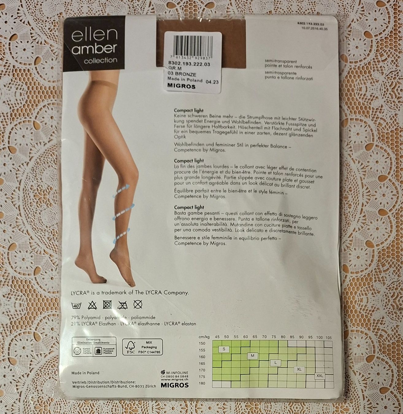 Ellen Amber Calze & Collant: Ellen Amber Compact Light Strumpfhose 40den Gr.M Bronze – Nuovo e nell'imballaggio originale da Amriswil venduto da Celini3 1
