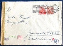 1944 - Zensurbrief - Zürich - Grunwald ( München  )