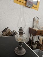 Öllampe Metall Glas antik guter Zustand