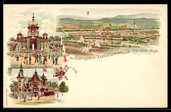 Ansichtskarten: Litho Geneve, Exposition Nationale Suiss – Gebraucht aus Berlin von bartko-reher